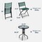 Best Choice Products 3-Piece Patio Bistro Dining Furniture Set w/ Round Textured Glass Tabletop, Folding Chairs